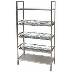 Стеллаж для сушки тарелок и кружек (1010х390х1800) ОПТИМА, нерж.сталь